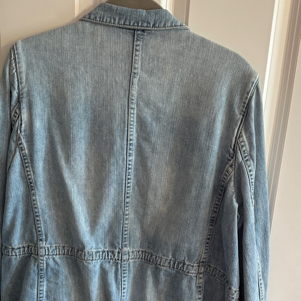 J. Jill Women's Sky Blue Jean Jacket - Picture 4 of 6